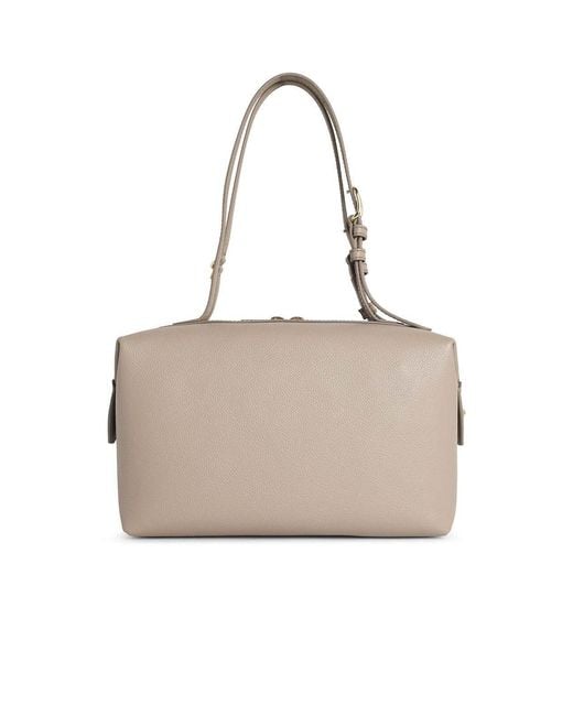 Furla Natural Double Linen Leather Bag