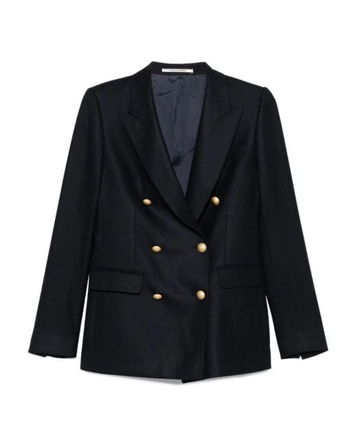 Tagliatore Blue Wool Double-Breasted Jacket
