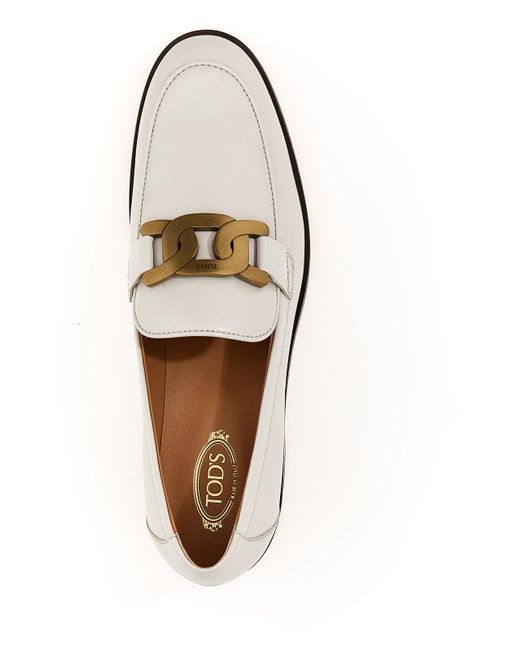 Tod's Natural Chain Loafers