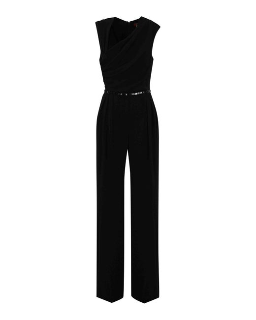 Max Mara Black Streamlined Draped Jumpsuit