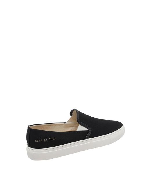 Common Projects Black Minimal Slip On Sneakers for men