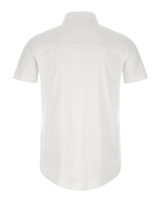 Brunello Cucinelli White Logo Embroidery Shirt