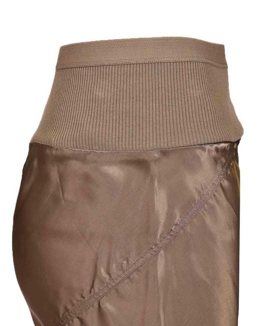 Rick Owens Brown Knee Bias Midi Skirt