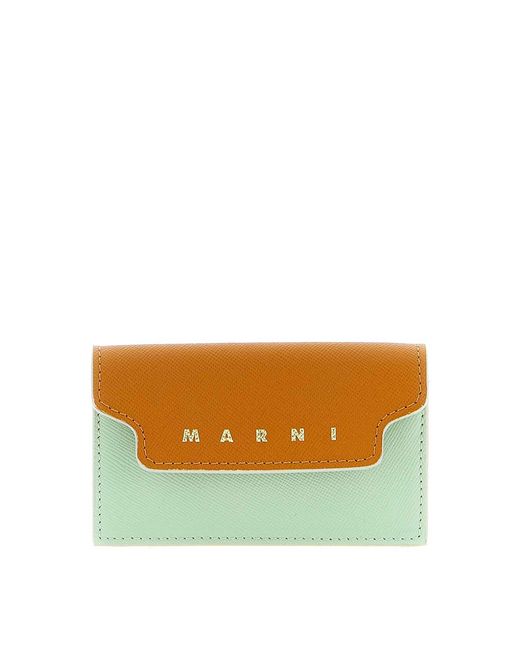 Marni Yellow Logo Business Card Holder