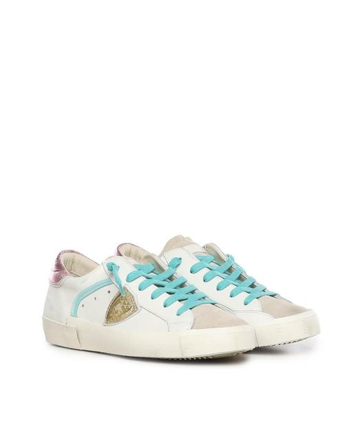 Philippe Model Blue Prsx Leather Sneaker