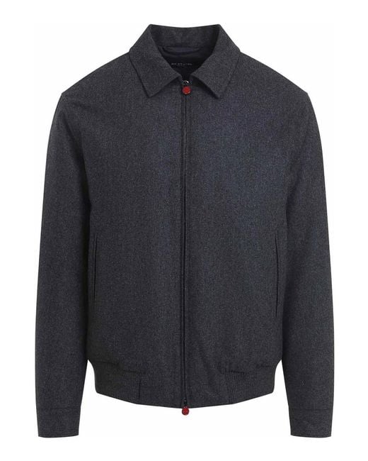 Kiton Blue Bomber Jacket for men