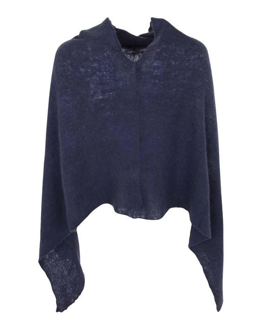 Mirror In The Sky Blue Open Knitted Poncho