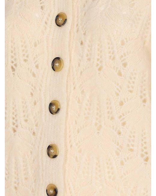Isabel Marant Natural Etoile Knitted Cardigan Buttons Closure