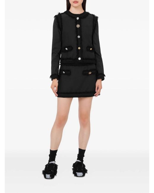 Moschino Black Boucle Stretch Skirt