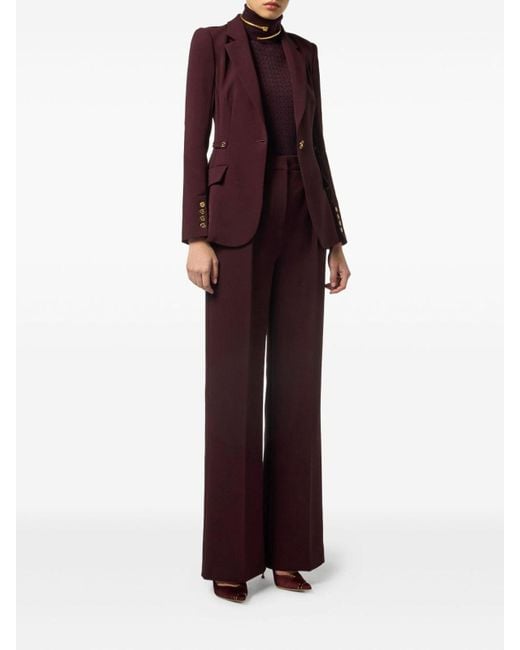 Elisabetta Franchi Purple Wool Blend Turtle-Neck Sweater
