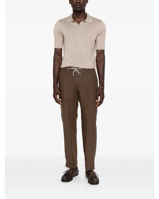Barba Napoli Brown Chino Pants for men