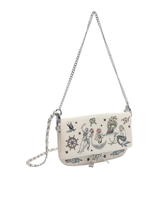 Zadig & Voltaire White Mini Rock Tattoo Crossbody Bag