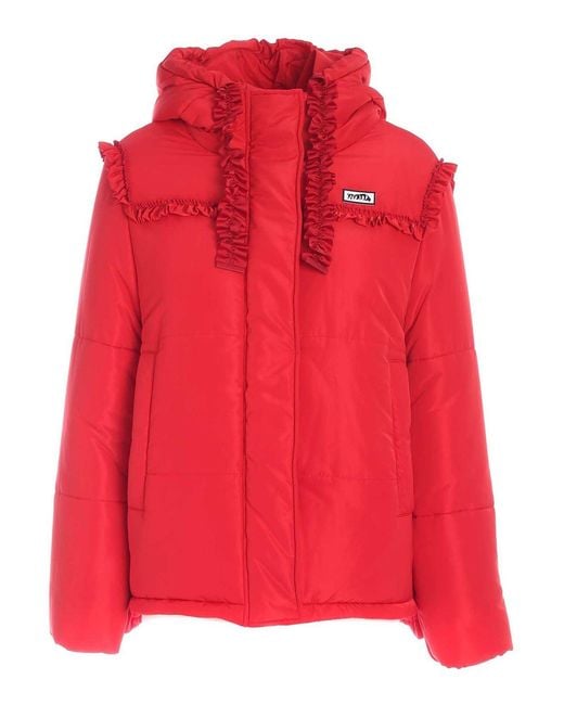 Vivetta Red Padded Jacket With Rouches