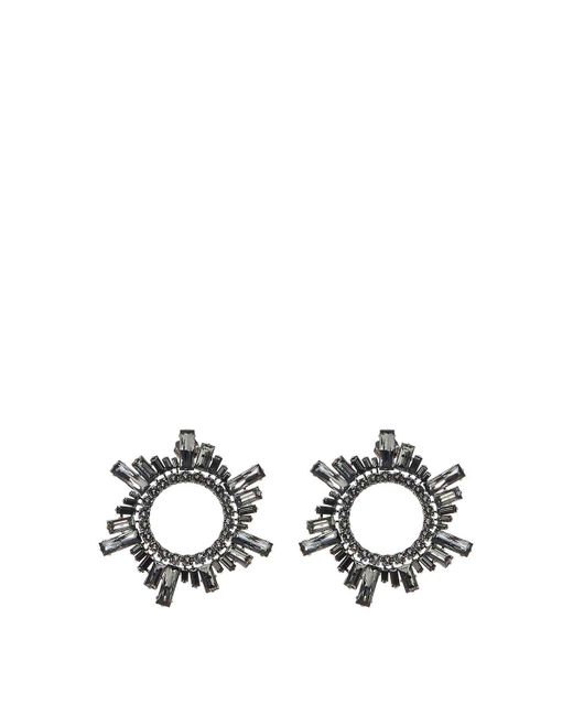 AMINA MUADDI White Begum Earrings With Crystals