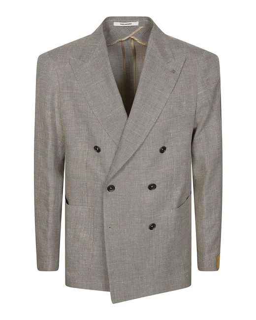 Tagliatore Gray Dp Linen Cotton Jacket for men