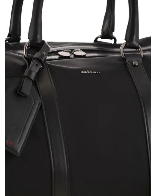 Kiton Black Duffle Bag for men