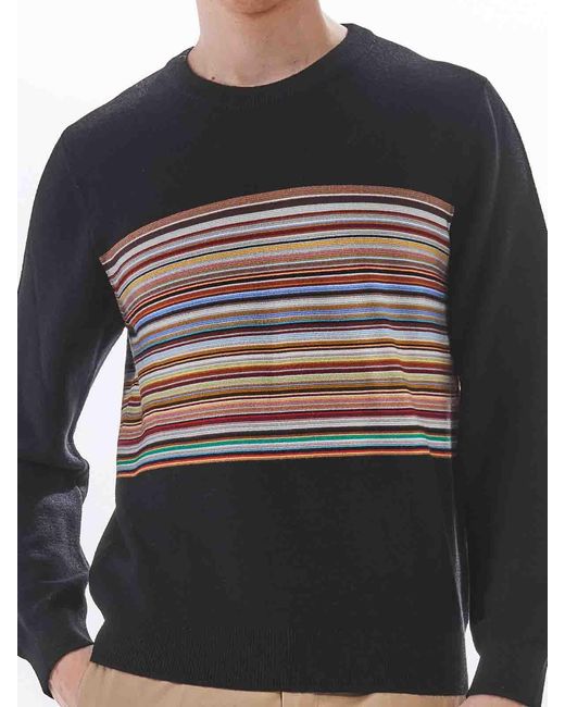 Paul Smith Black Classic Row Strip Shirt Ps for men