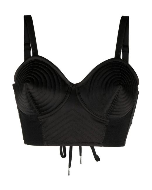 Jean Paul Gaultier Black Conical Corset Cropped Top