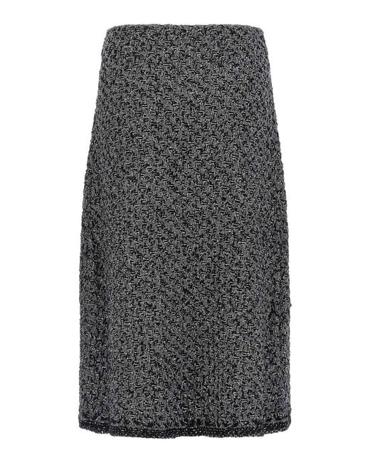 Fabiana Filippi Gray Tweed Skirt