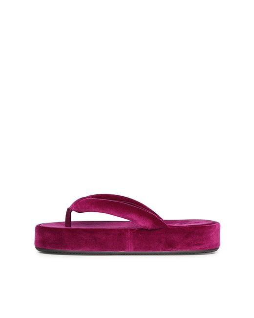Balenciaga Purple Jet Lag Velvet Flip-Flops