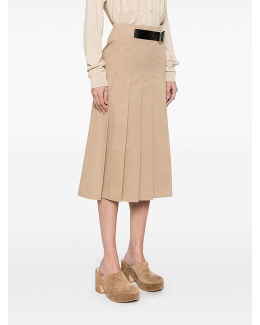 Semicouture Natural Cotton Midi Skirt