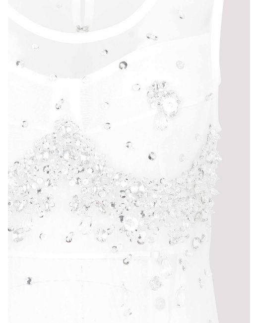 Bottega Veneta White Crystal Dress