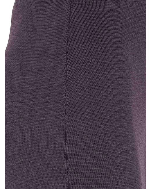 Elisabetta Franchi Purple Knitted Midi Skirt
