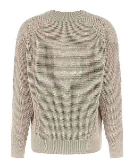 Brunello Cucinelli Gray Openwork Sweater