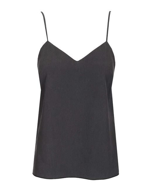 Max Mara Black Silk Canvas Top