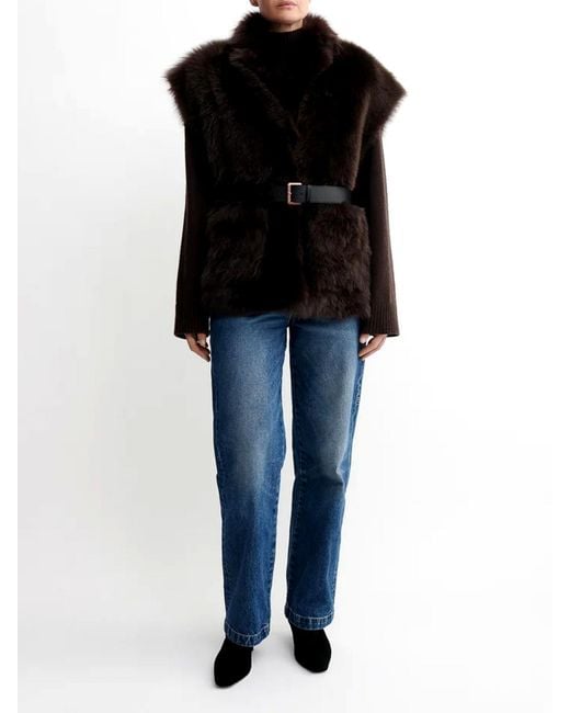 Arma Black Marta Reversible Shearling Vest for men