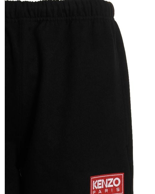 KENZO Black Logo Patch Sweatpants for men