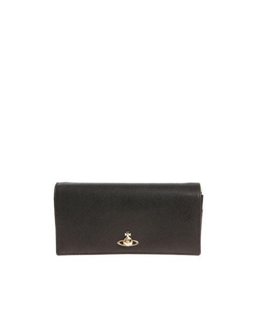 Vivienne Westwood Black Pimlico Leather Wallet With Chain