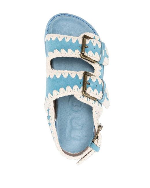 Mou Blue Leather Sandals