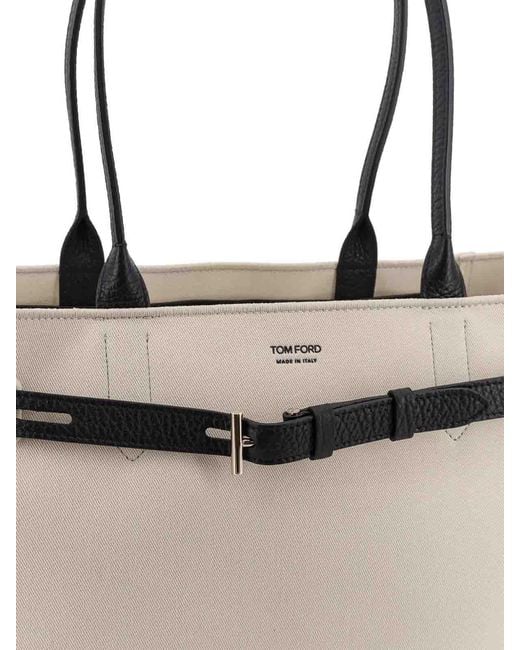 Tom Ford Natural Audrey Medium Canvas Tote