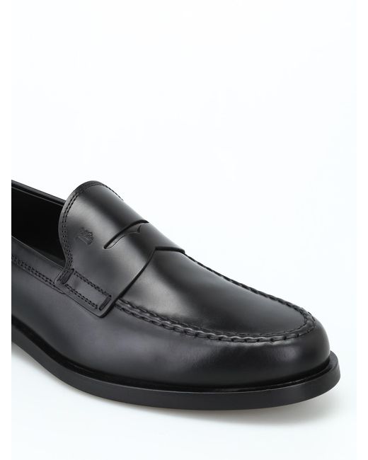 Tod's Black Leather Formal Loafers for men