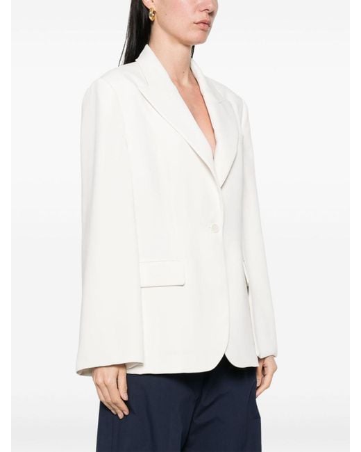 P.A.R.O.S.H. White Single-Breasted Blazer Jacket