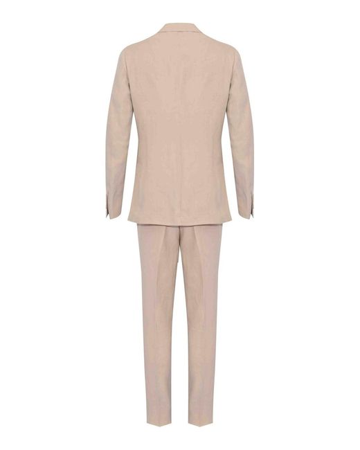 Eleventy Natural Double-Breasted Suit for men