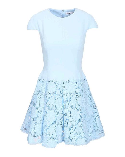Self-Portrait Blue Mini Dress