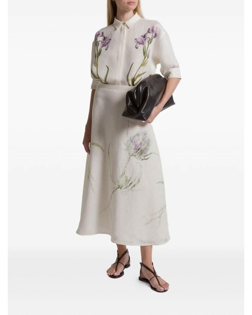 Alberta Ferretti Gray Blouse Linen