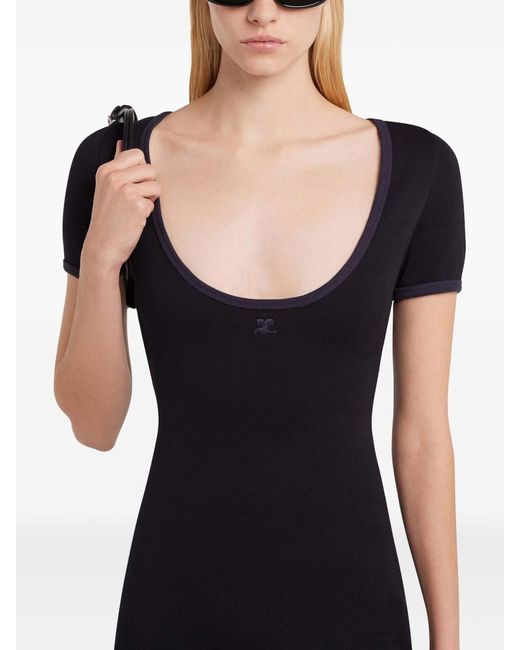 Courreges Black Fitted Mini Dress