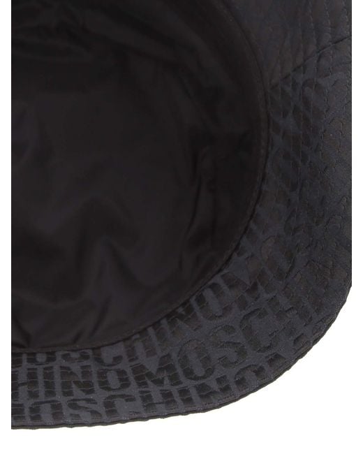 Moschino Black Logo Bucket Hat for men