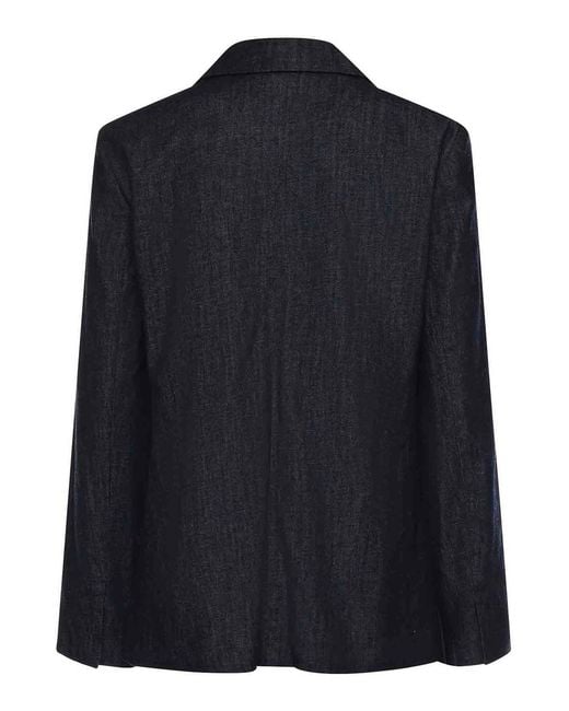 Max Mara Black Single-Breasted Stretch Denim Jacket