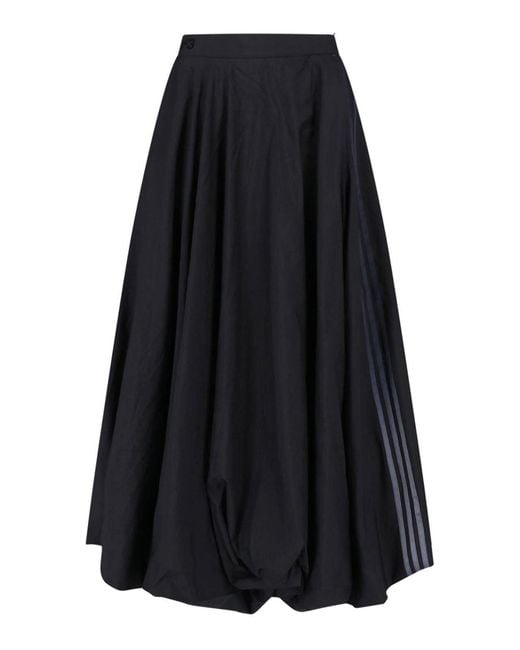 Y-3 Blue Gradient 3 Stripes Midi Skirt