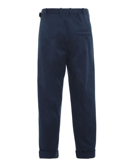 Neil Barrett Blue Belted Trousers for men