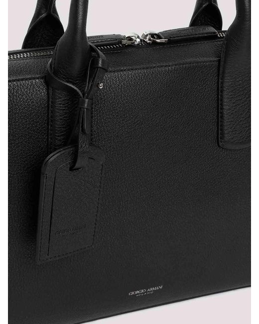 Giorgio Armani Black Briefcase Bag for men