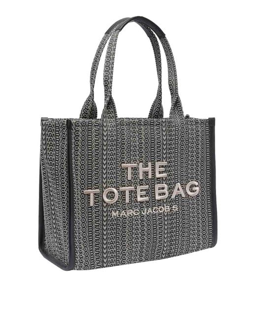 Marc Jacobs Black The Monogram Jacquard Medium Tote Bag