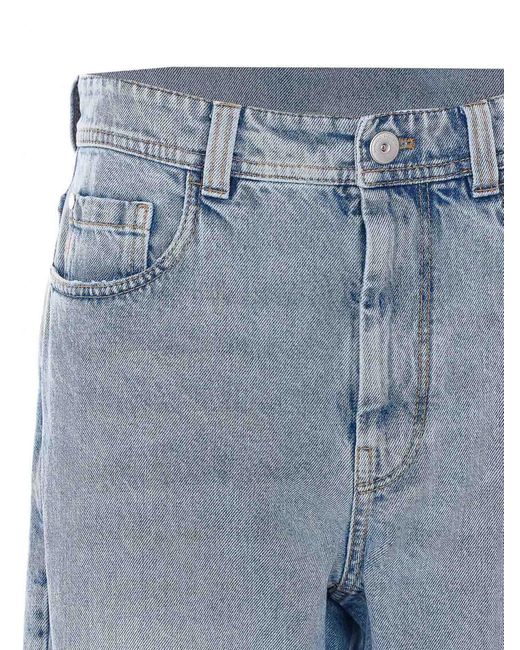 Brunello Cucinelli Blue Baggy Tapered Denim Pants