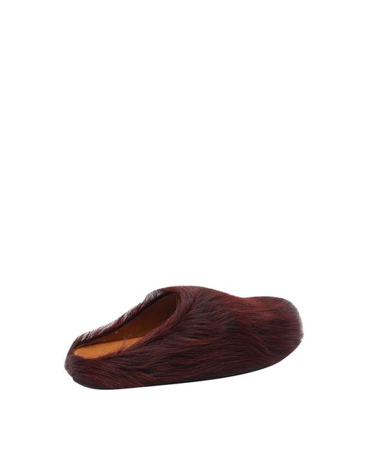 Marni Brown Long Hair Sabot Fussbet