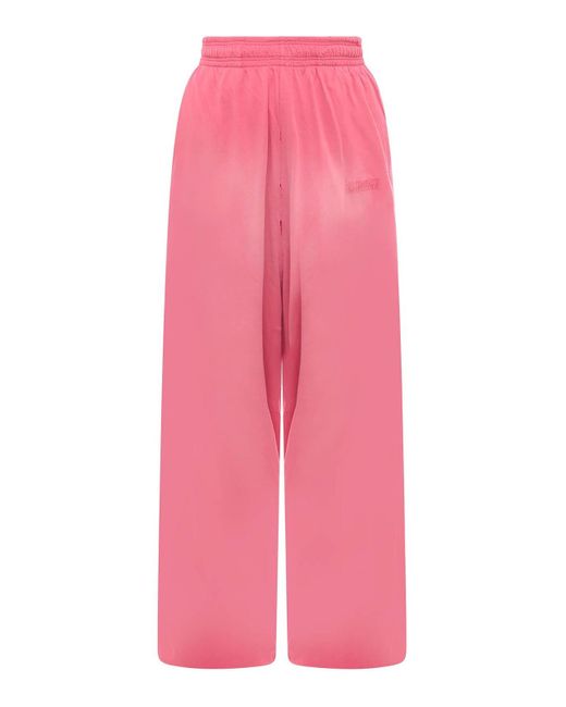 Vetements Pink Cotton Trouser With Vintage Effect