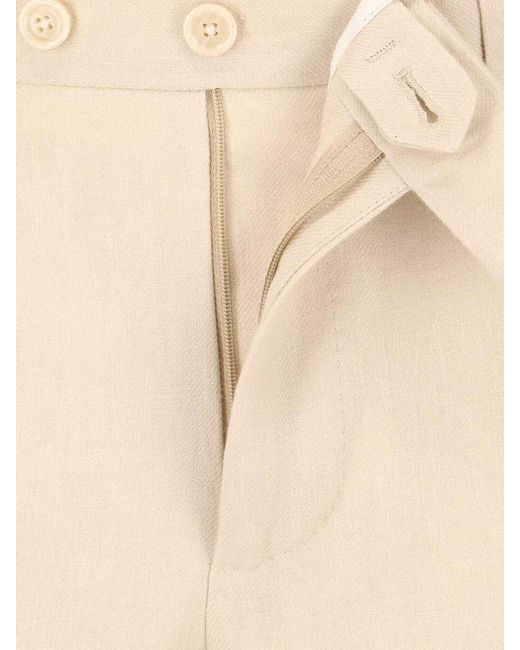 Lardini Natural Double-Breasted Linen Suit for men